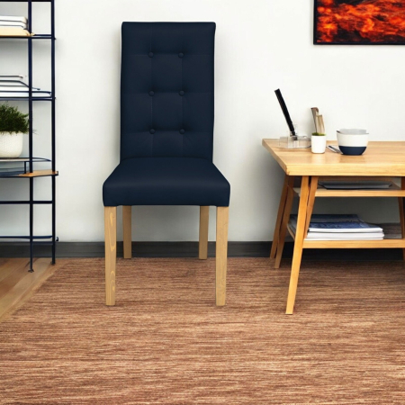 Set 2 scaune living TEO LUX, picioare lemn natur, piele ecologica albastru, 46x60x98 cm [4]