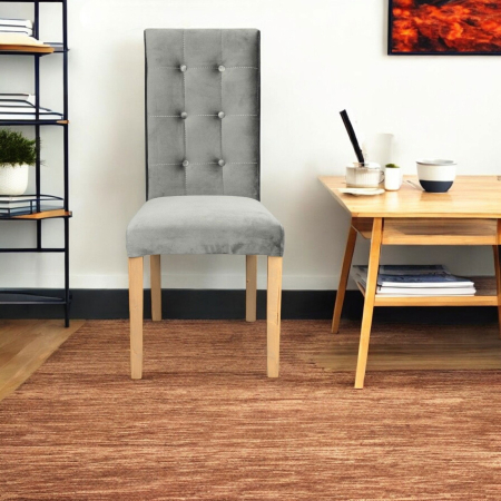 Set 2 scaune living TEO LUX, picioare lemn natur, stofa bej, 46x60x98 cm [4]