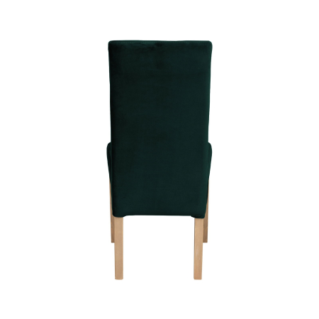 Produs în România - Set 2 scaune living TEO LUX, picioare lemn natur, stofa verde smarald, 46x60x98 cm