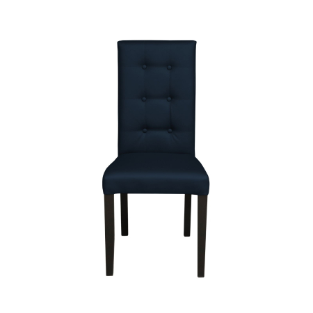 Produs în România - Set 2 scaune living TEO LUX, picioare lemn wenge, piele ecologica albastru, 46x60x98 cm