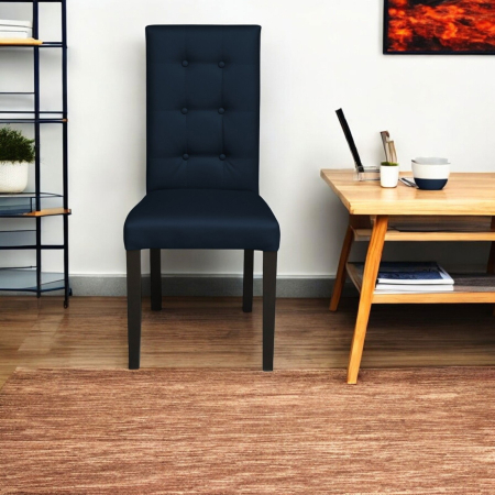 Set 2 scaune living TEO LUX, picioare lemn wenge, piele ecologica albastru, 46x60x98 cm [4]