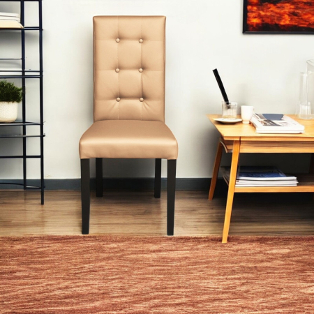 Set 2 scaune living TEO LUX, picioare lemn wenge, piele ecologica bej, 46x60x98 cm [4]