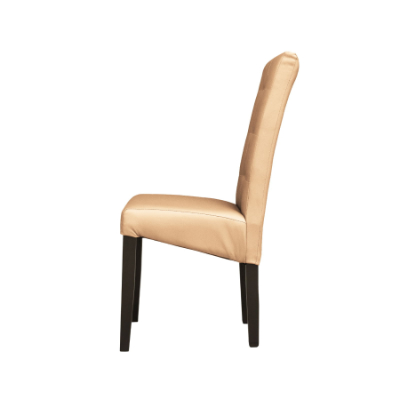 Produs în România - Set 2 scaune living TEO LUX, picioare lemn wenge, piele ecologica bej, 46x60x98 cm