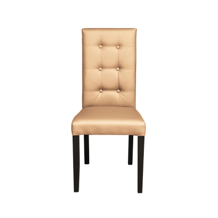 Produs în România - Set 2 scaune living TEO LUX, picioare lemn wenge, piele ecologica bej, 46x60x98 cm