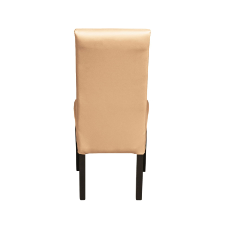 Produs în România - Set 2 scaune living TEO LUX, picioare lemn wenge, piele ecologica bej, 46x60x98 cm
