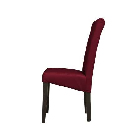 Produs în România - Set 2 scaune living TEO LUX, picioare lemn wenge, piele ecologica bordo, 46x60x98 cm