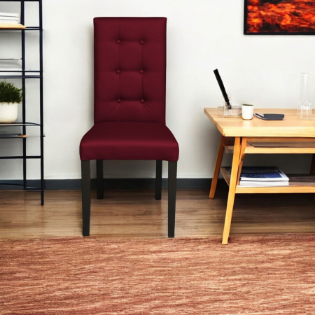 Set 2 scaune living TEO LUX, picioare lemn wenge, piele ecologica bordo, 46x60x98 cm [4]