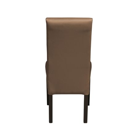 Produs în România - Set 2 scaune living TEO LUX, picioare lemn wenge, piele ecologica cappuccino, 46x60x98 cm