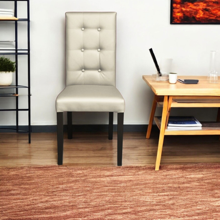 Set 2 scaune living TEO LUX, picioare lemn wenge, piele ecologica crem, 46x60x98 cm [4]
