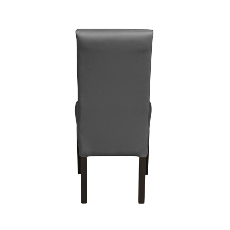 Produs în România - Set 2 scaune living TEO LUX, picioare lemn wenge, piele ecologica gri, 46x60x98 cm