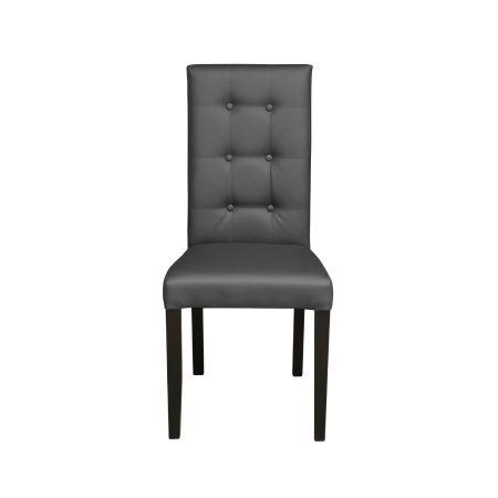 Produs în România - Set 2 scaune living TEO LUX, picioare lemn wenge, piele ecologica gri, 46x60x98 cm