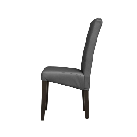 Produs în România - Set 2 scaune living TEO LUX, picioare lemn wenge, piele ecologica gri, 46x60x98 cm