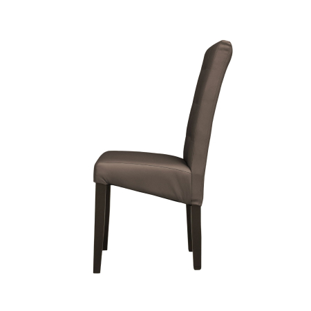 Produs în România - Set 2 scaune living TEO LUX, picioare lemn wenge, piele ecologica gri elefant, 46x60x98 cm