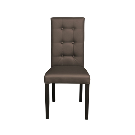 Produs în România - Set 2 scaune living TEO LUX, picioare lemn wenge, piele ecologica gri elefant, 46x60x98 cm