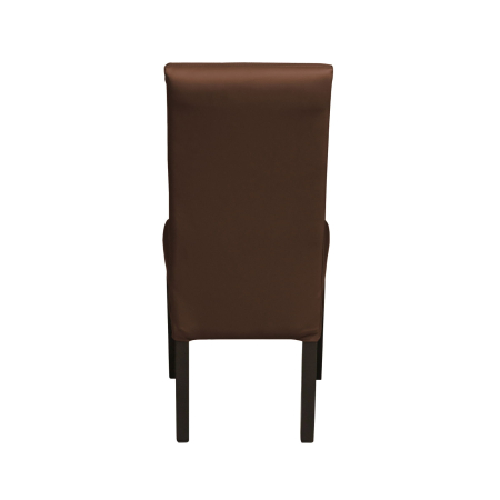 Scaune Dining - Set 2 scaune living TEO LUX, picioare lemn wenge, piele ecologica maro deschis, 46x60x98 cm