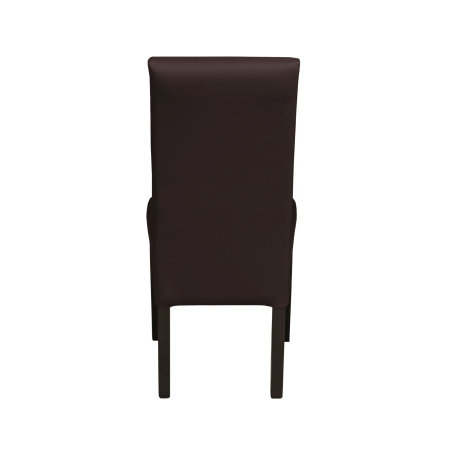 Produs în România - Set 2 scaune living TEO LUX, picioare lemn wenge, piele ecologica maro inchis, 46x60x98 cm