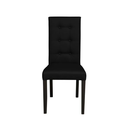 Produs în România - Set 2 scaune living TEO LUX, picioare lemn wenge, piele ecologica negru, 46x60x98 cm