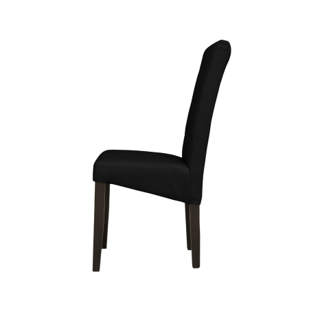 Produs în România - Set 2 scaune living TEO LUX, picioare lemn wenge, piele ecologica negru, 46x60x98 cm