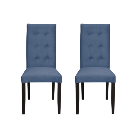 Produs în România - Set 2 scaune living TEO LUX, picioare lemn wenge, stofa albastru deschis, 46x60x98 cm