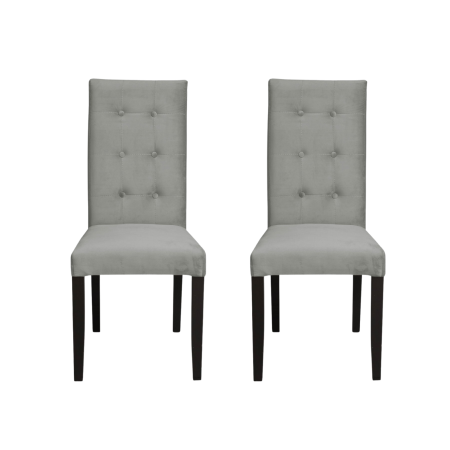 Produs în România - Set 2 scaune living TEO LUX, picioare lemn wenge, stofa bej, 46x60x98 cm