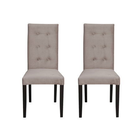 Produs în România - Set 2 scaune living TEO LUX, picioare lemn wenge, stofa cappuccino, 46x60x98 cm