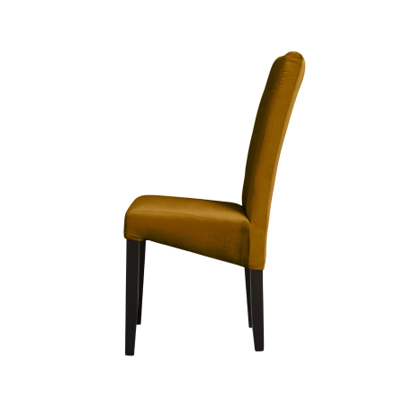 Produs în România - Set 2 scaune living TEO LUX, picioare lemn wenge, stofa galben, 46x60x98 cm