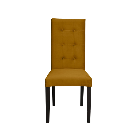Produs în România - Set 2 scaune living TEO LUX, picioare lemn wenge, stofa galben, 46x60x98 cm