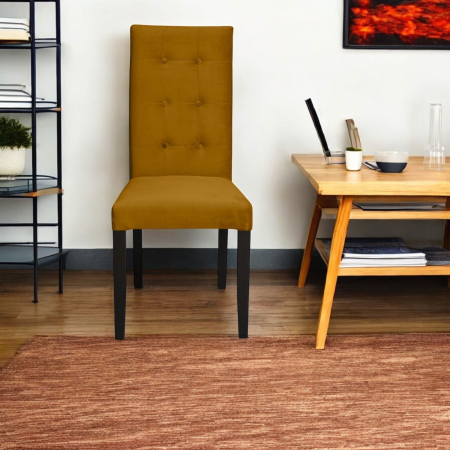 Set 2 scaune living TEO LUX, picioare lemn wenge, stofa galben, 46x60x98 cm [4]
