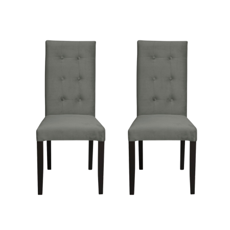 Produs în România - Set 2 scaune living TEO LUX, picioare lemn wenge, stofa gri deschis, 46x60x98 cm