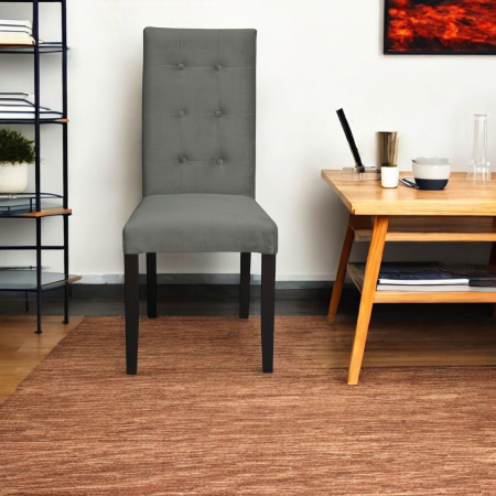 Set 2 scaune living TEO LUX, picioare lemn wenge, stofa gri deschis, 46x60x98 cm [4]
