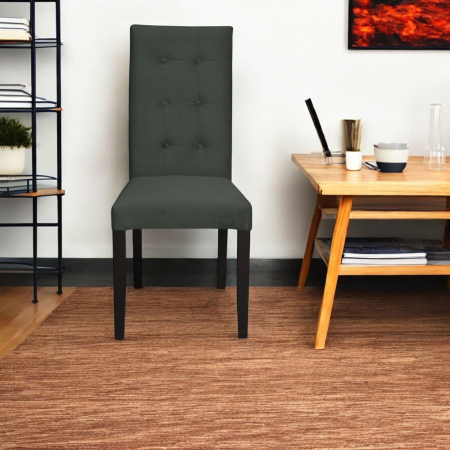 Set 2 scaune living TEO LUX, picioare lemn wenge, stofa gri inchis, 46x60x98 cm [4]