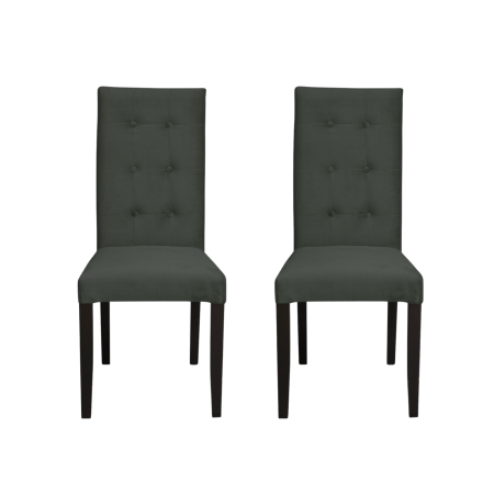 Produs în România - Set 2 scaune living TEO LUX, picioare lemn wenge, stofa gri inchis, 46x60x98 cm