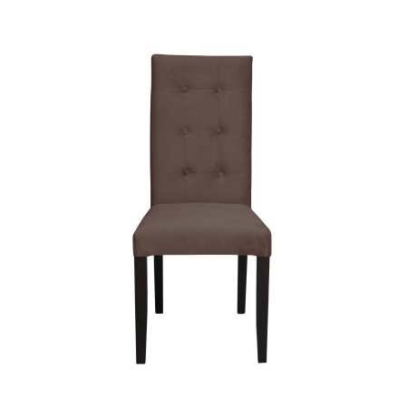 Scaune Dining - Set 2 scaune living TEO LUX, picioare lemn wenge, stofa maro, 46x60x98 cm