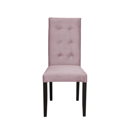 Scaune Dining - Set 2 scaune living TEO LUX, picioare lemn wenge, stofa roz pudra, 46x60x98 cm