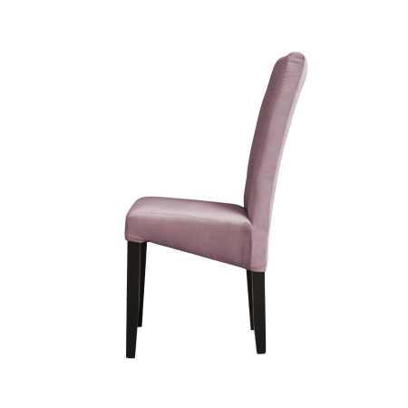 Scaune Dining - Set 2 scaune living TEO LUX, picioare lemn wenge, stofa roz pudra, 46x60x98 cm