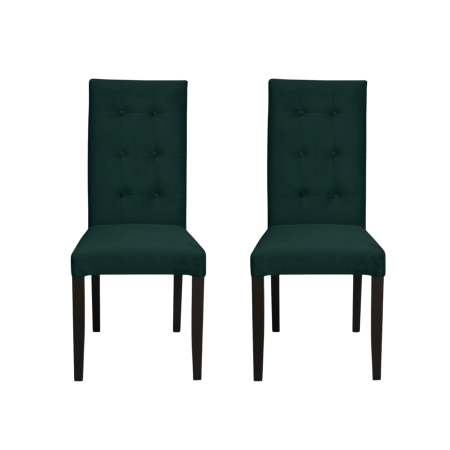Scaune Dining - Set 2 scaune living TEO LUX, picioare lemn wenge, stofa verde smarald, 46x60x98 cm