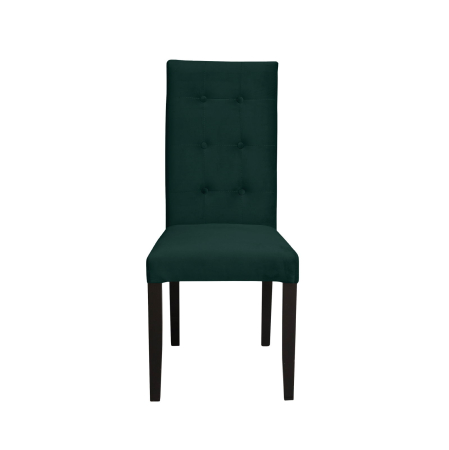 Scaune Dining - Set 2 scaune living TEO LUX, picioare lemn wenge, stofa verde smarald, 46x60x98 cm