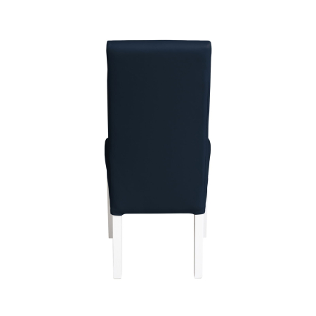 Scaune Dining - Set 2 scaune living TEO, picioare lemn alb, piele ecologica albastru, 46x60x98 cm