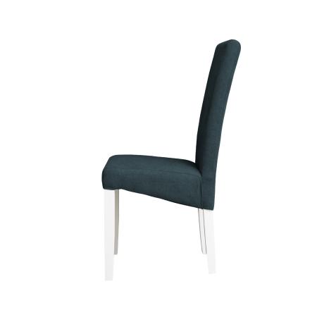 Scaune Dining - Set 2 scaune living TEO, picioare lemn alb, stofa albastru, 46x60x98 cm