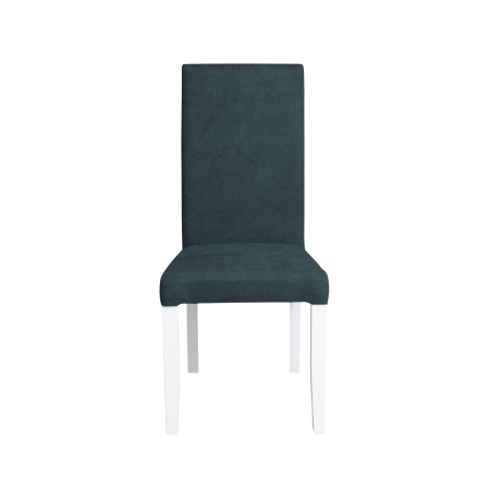Scaune Dining - Set 2 scaune living TEO, picioare lemn alb, stofa albastru, 46x60x98 cm