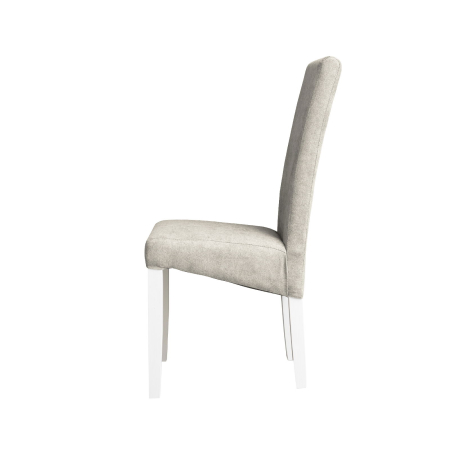 Scaune Dining - Set 2 scaune living TEO, picioare lemn alb, stofa crem, 46x60x98 cm