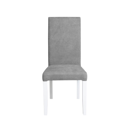 Scaune Dining - Set 2 scaune living TEO, picioare lemn alb, stofa gri deschis, 46x60x98 cm