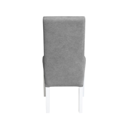 Scaune Dining - Set 2 scaune living TEO, picioare lemn alb, stofa gri deschis, 46x60x98 cm