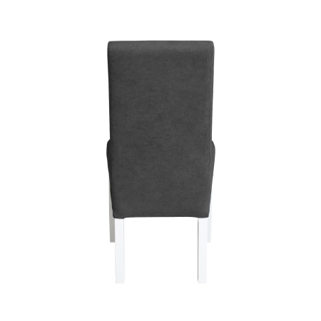Scaune Dining - Set 2 scaune living TEO, picioare lemn alb, stofa gri inchis, 46x60x98 cm