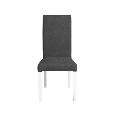 Scaune Dining - Set 2 scaune living TEO, picioare lemn alb, stofa gri inchis, 46x60x98 cm