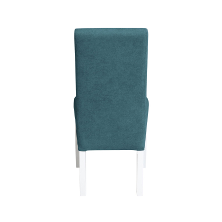 Scaune Dining - Set 2 scaune living TEO, picioare lemn alb, stofa turcoaz, 46x60x98 cm