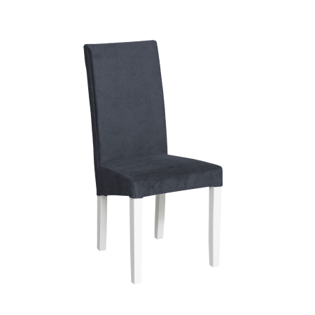 Scaune Dining - Set 2 scaune living TEO, picioare lemn alb, stofa z albastru, 46x60x98 cm