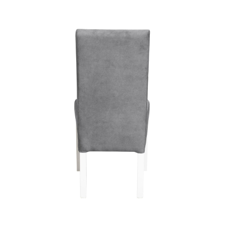 Scaune Dining - Set 2 scaune living TEO, picioare lemn alb, stofa z gri deschis, 46x60x98 cm