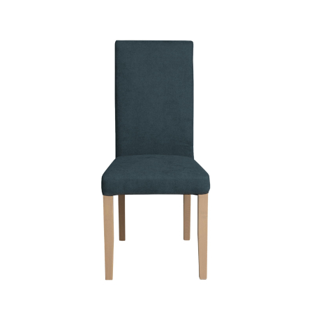 Scaune Dining - Set 2 scaune living TEO, picioare lemn natur, stofa albastru, 46x60x98 cm