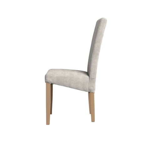 Scaune Dining - Set 2 scaune living TEO, picioare lemn natur, stofa crem, 46x60x98 cm